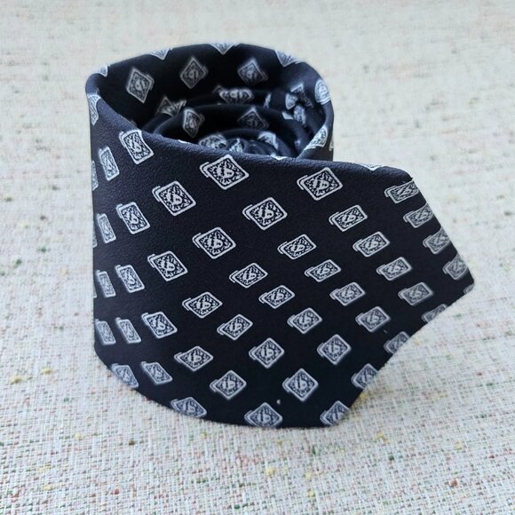 Vitaliano Pancaldi Men Tie Black Necktie Classic Tie - Picture 6 of 10